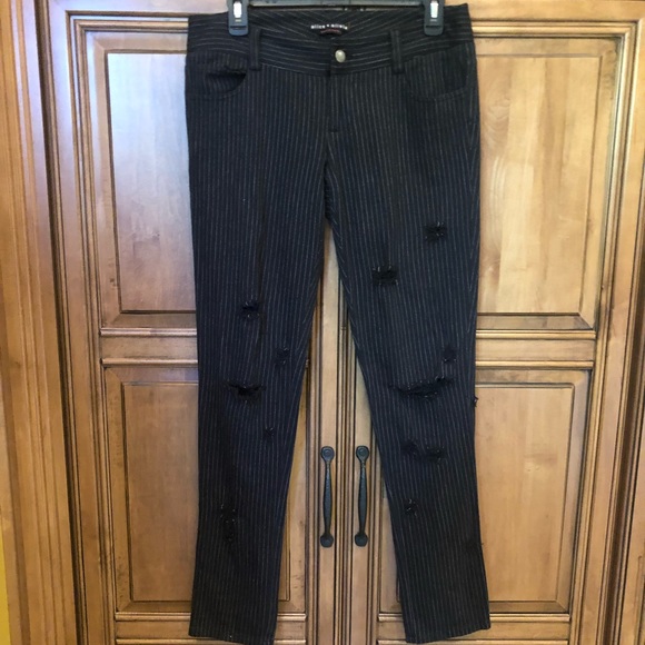 Olivia Pinstripe Straight Ankle